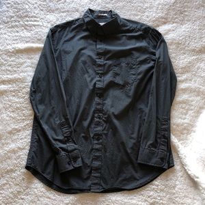 Men’s Dark Grey Button Up Shirt